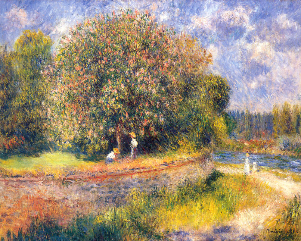 Tree Blooming - Pierre-Auguste Renoir painting on canvas